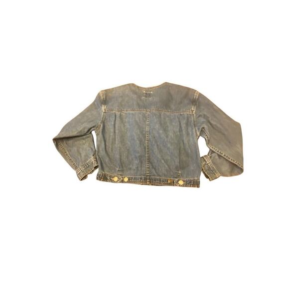 Liz Wear V Neck Denim Jacket Size Small Petite Long Sleeve Casual Vintage - Picture 14 of 16